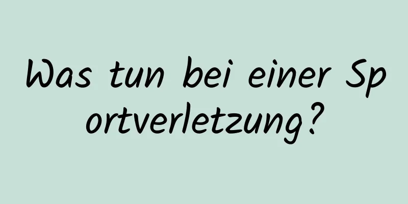 Was tun bei einer Sportverletzung?