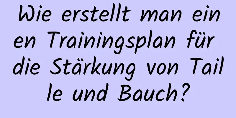 Wie erstellt man einen Trainingsplan für die Stärkung von Taille und Bauch?