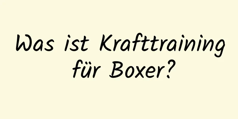 Was ist Krafttraining für Boxer?