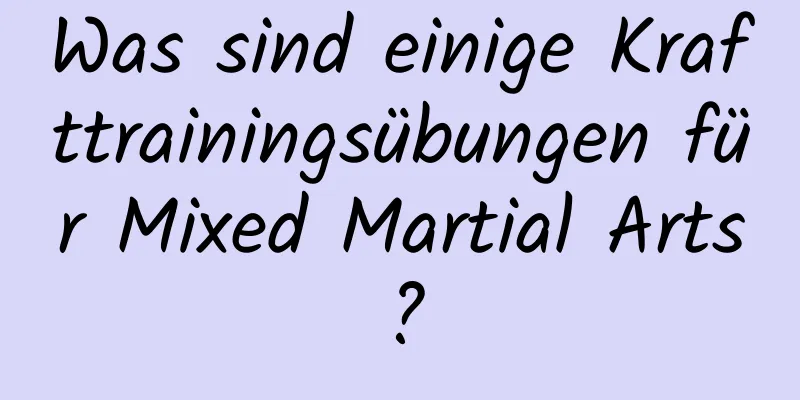 Was sind einige Krafttrainingsübungen für Mixed Martial Arts?