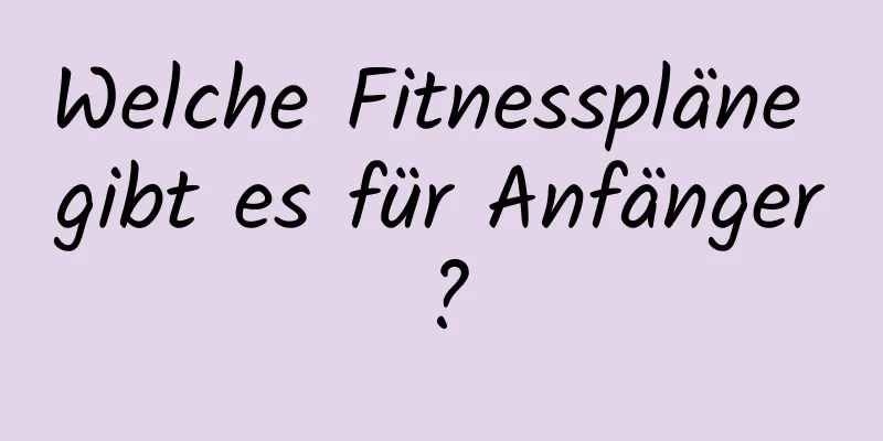 Welche Fitnesspläne gibt es für Anfänger?