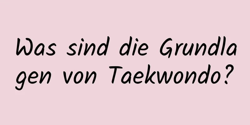 Was sind die Grundlagen von Taekwondo?