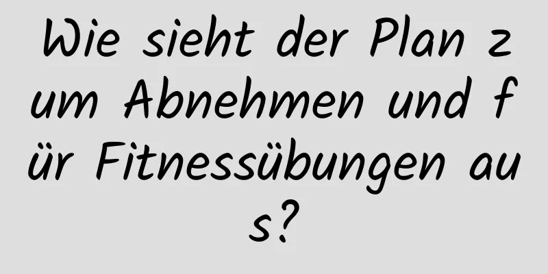 Wie sieht der Plan zum Abnehmen und für Fitnessübungen aus?