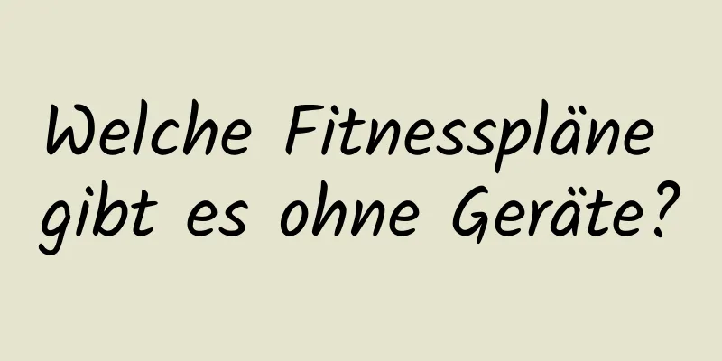 Welche Fitnesspläne gibt es ohne Geräte?