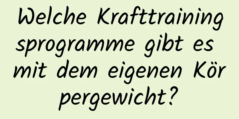 Welche Krafttrainingsprogramme gibt es mit dem eigenen Körpergewicht?