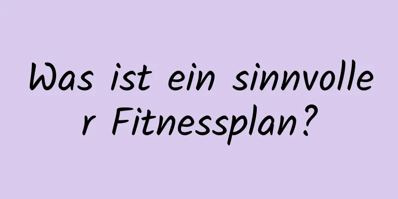 Was ist ein sinnvoller Fitnessplan?