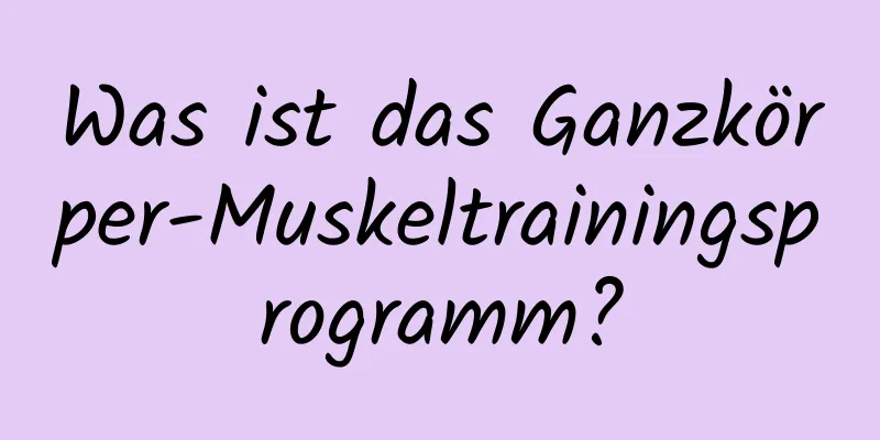 Was ist das Ganzkörper-Muskeltrainingsprogramm?