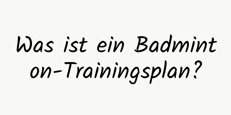 Was ist ein Badminton-Trainingsplan?