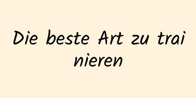 Die beste Art zu trainieren