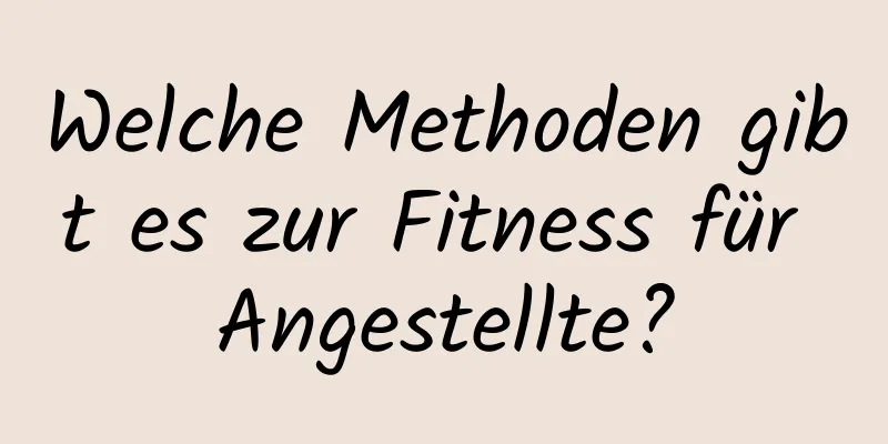 Welche Methoden gibt es zur Fitness für Angestellte?