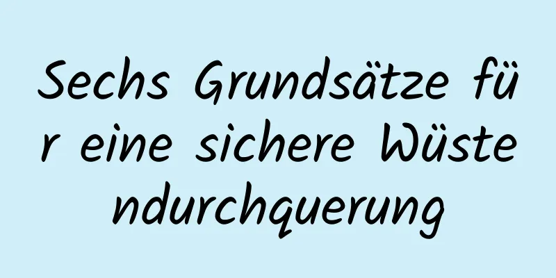 Sechs Grundsätze für eine sichere Wüstendurchquerung