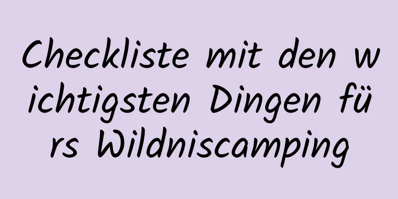 Checkliste mit den wichtigsten Dingen fürs Wildniscamping