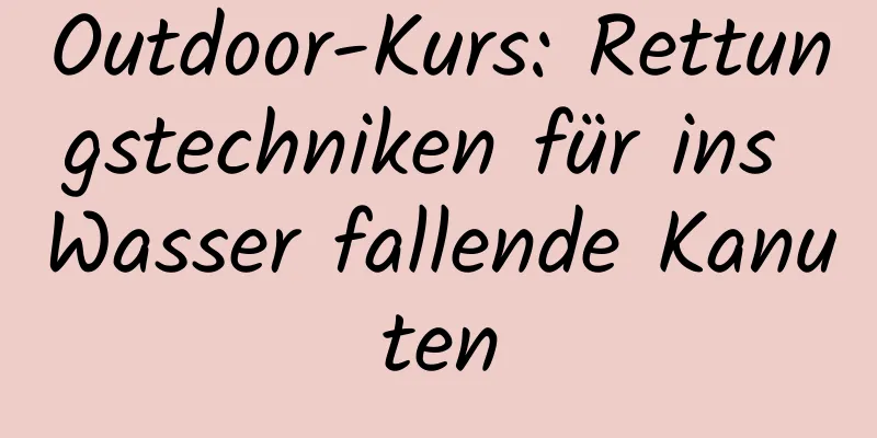 Outdoor-Kurs: Rettungstechniken für ins Wasser fallende Kanuten