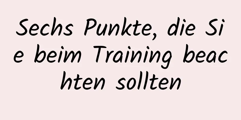 Sechs Punkte, die Sie beim Training beachten sollten