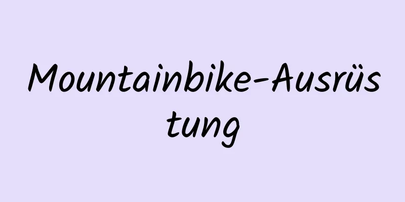 Mountainbike-Ausrüstung