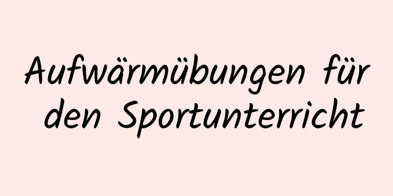 Aufwärmübungen für den Sportunterricht