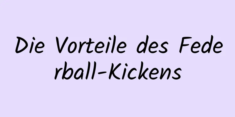 Die Vorteile des Federball-Kickens