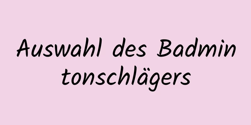 Auswahl des Badmintonschlägers