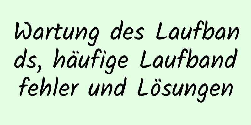 Wartung des Laufbands, häufige Laufbandfehler und Lösungen