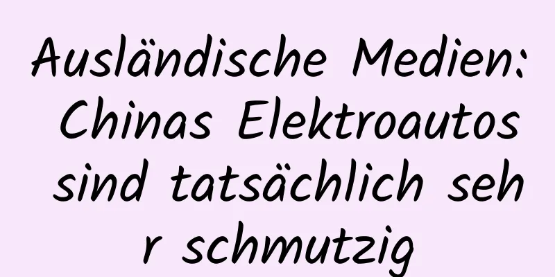Ausländische Medien: Chinas Elektroautos sind tatsächlich sehr schmutzig